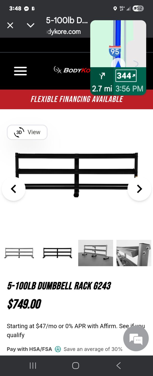 Body Kore G243 Dumbbell Rack