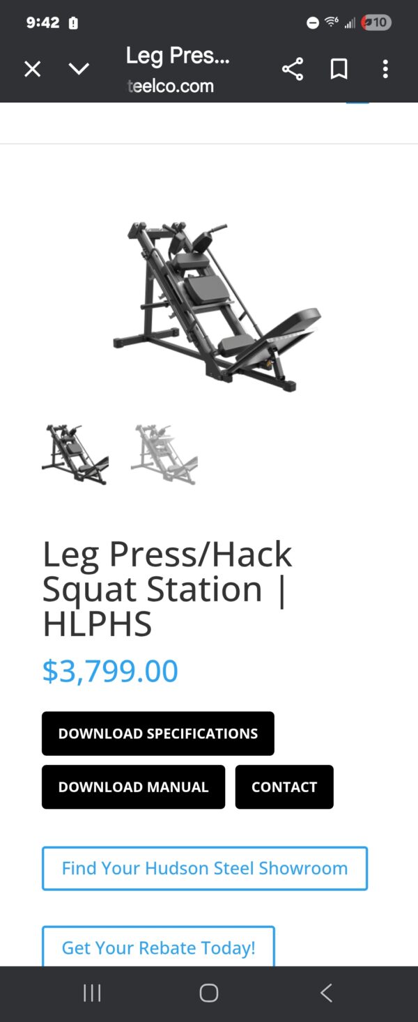 Hudson Steel Leg Press / Hack Squat Station HLPHS - Image 6