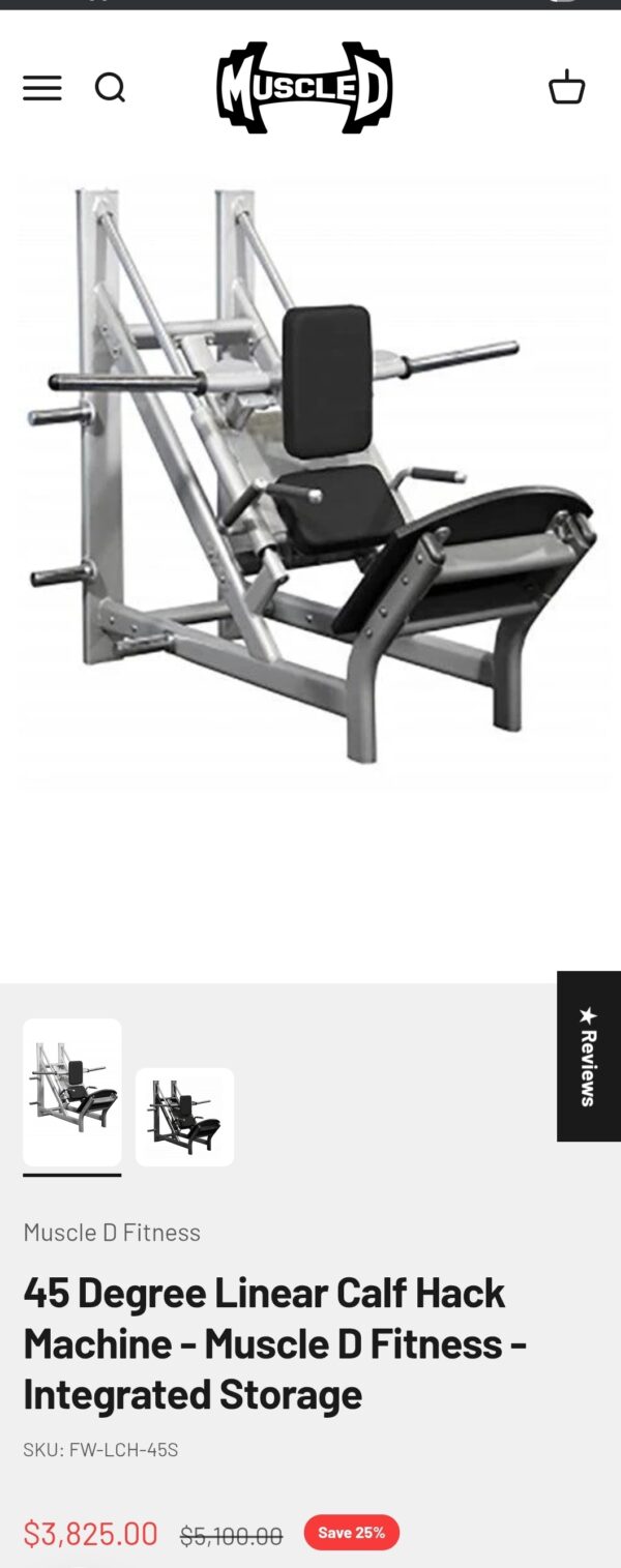 Muscle D 45 Degree Linear Hack / Calf Machine - Image 3