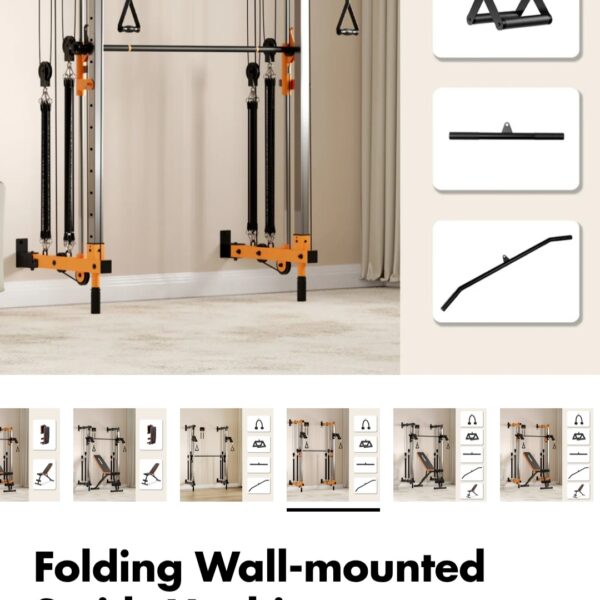 Vimexciter Folding Wall-Mounted Smith Machine Functional Trainer