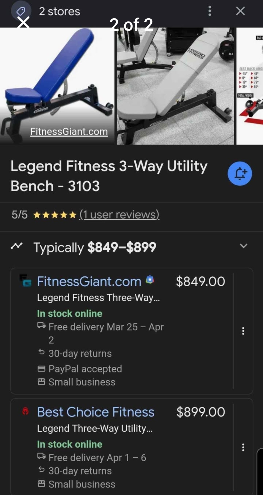 Legend Fitness 3-Way Utility Bench 3103 - Image 2