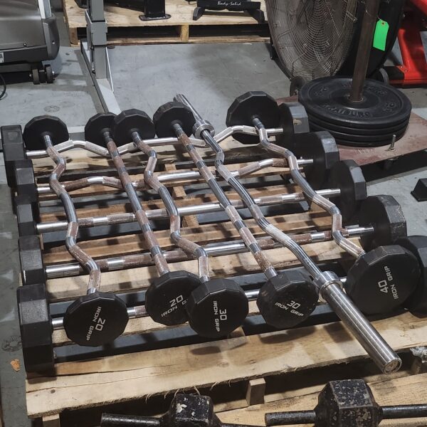 Iron Grip Fixed Curl / Fixed Straight Barbell Set 20-60 x2