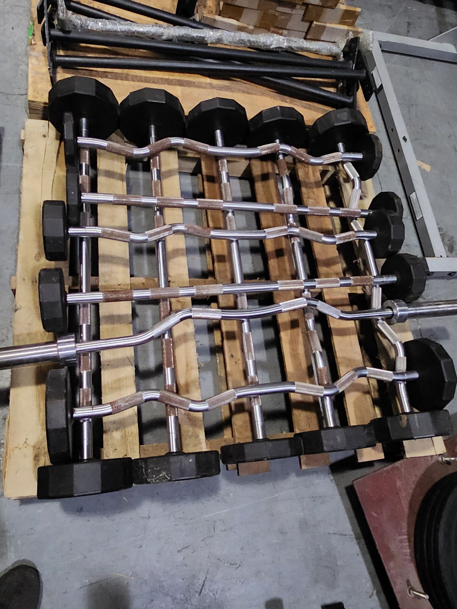 Iron Grip Fixed Curl / Fixed Straight Barbell Set 20-60 x2 - Image 2