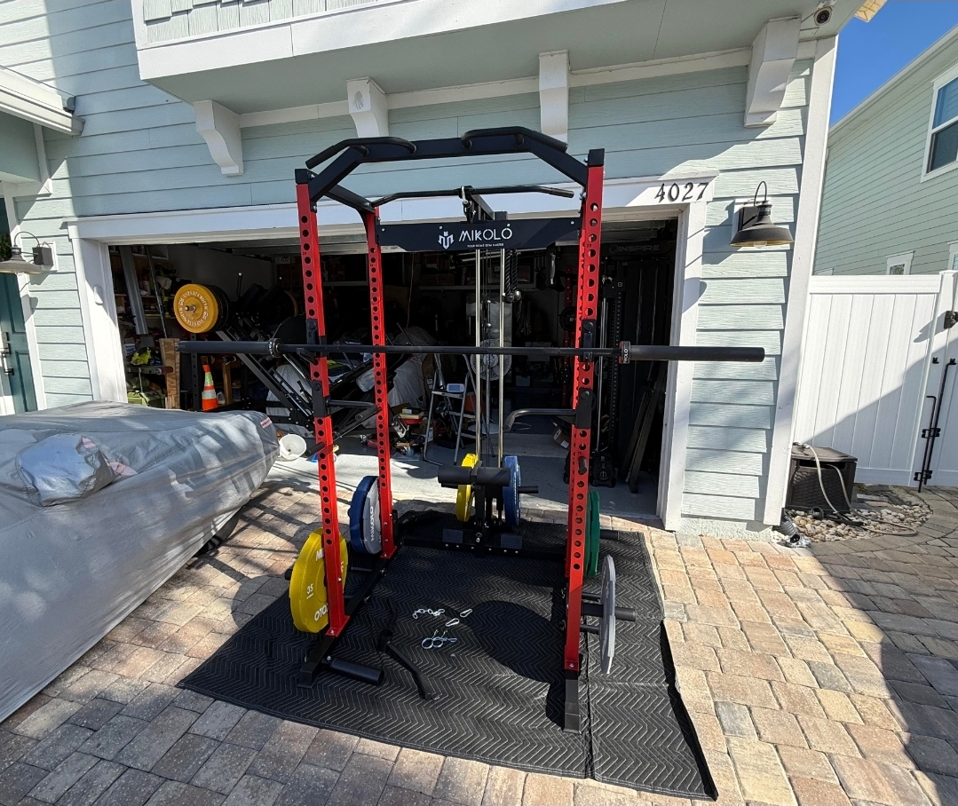 Mikolo F4 Power Rack w/ Lat Tower Home Gym