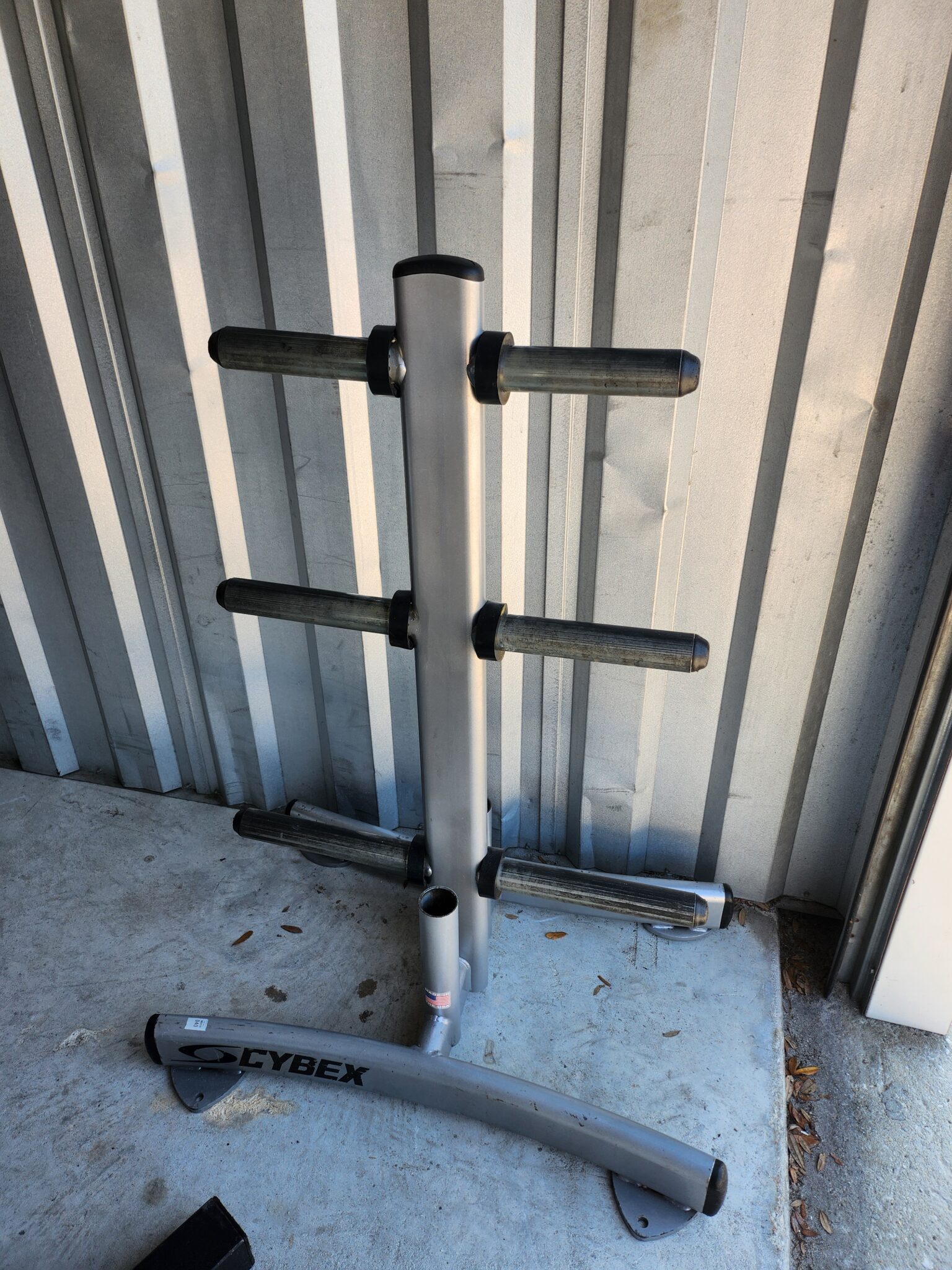 Cybex Commercial Weight Plate Storage Tree w/ 2 Bar holders - Image 2