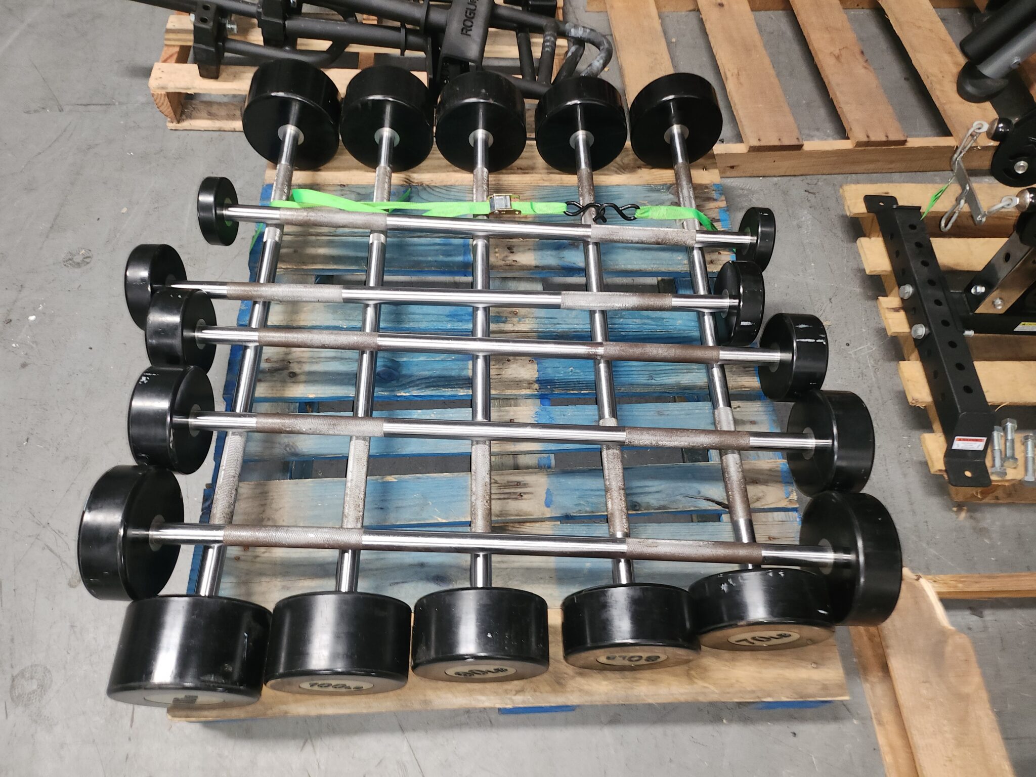 Hampton Fitness Fixed Straight Curl Bar Set (no rack)